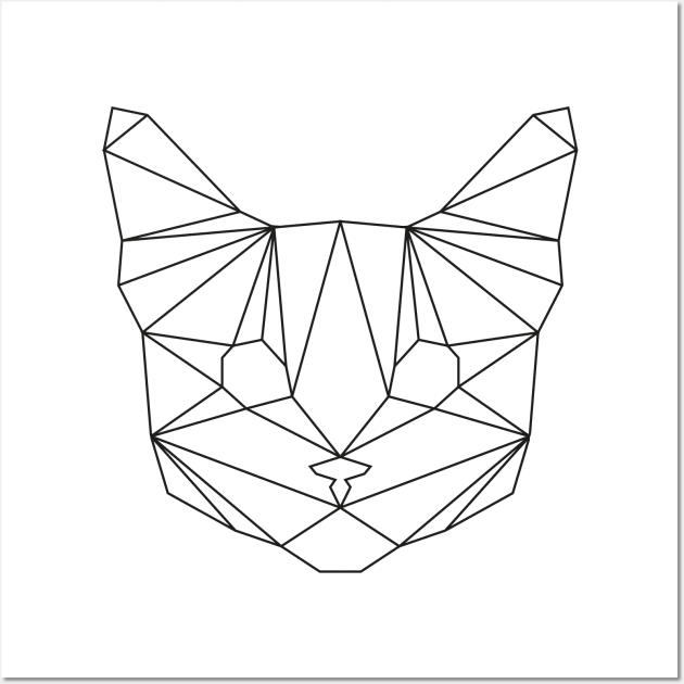 Geometric Black Cat Wall Art by oceanegp